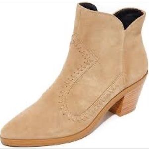 Rebecca Minkoff Lulu Tan Suede Ankle Booties - Fair Condition - Size 7